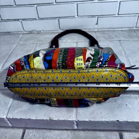 FOSSIL Key Per City Birds Gray Coated Canvas Leather Shoulder Bag - Picture 14 of 16